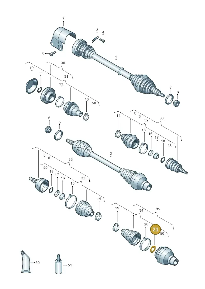 5N0407298 — Volkswagen Polo 1.4 BlueMotion (2014-2017) diagram 773407600, position 21