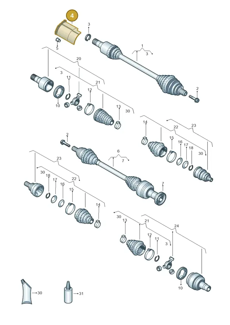 5N0407720B — Volkswagen TIGUAN                 08> (2007-) diagram 634407460, position 4