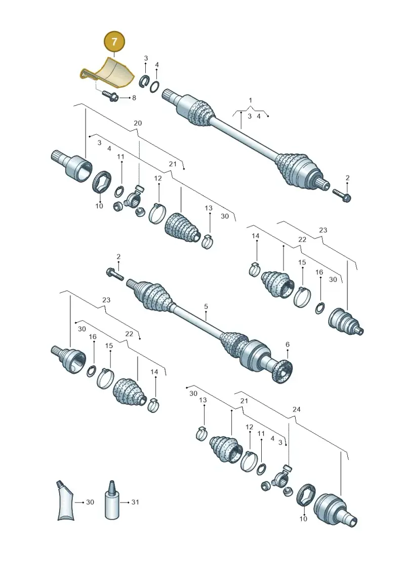5N0407720B — Volkswagen TIGUAN                 08> (2007-) diagram 634407620, position 7