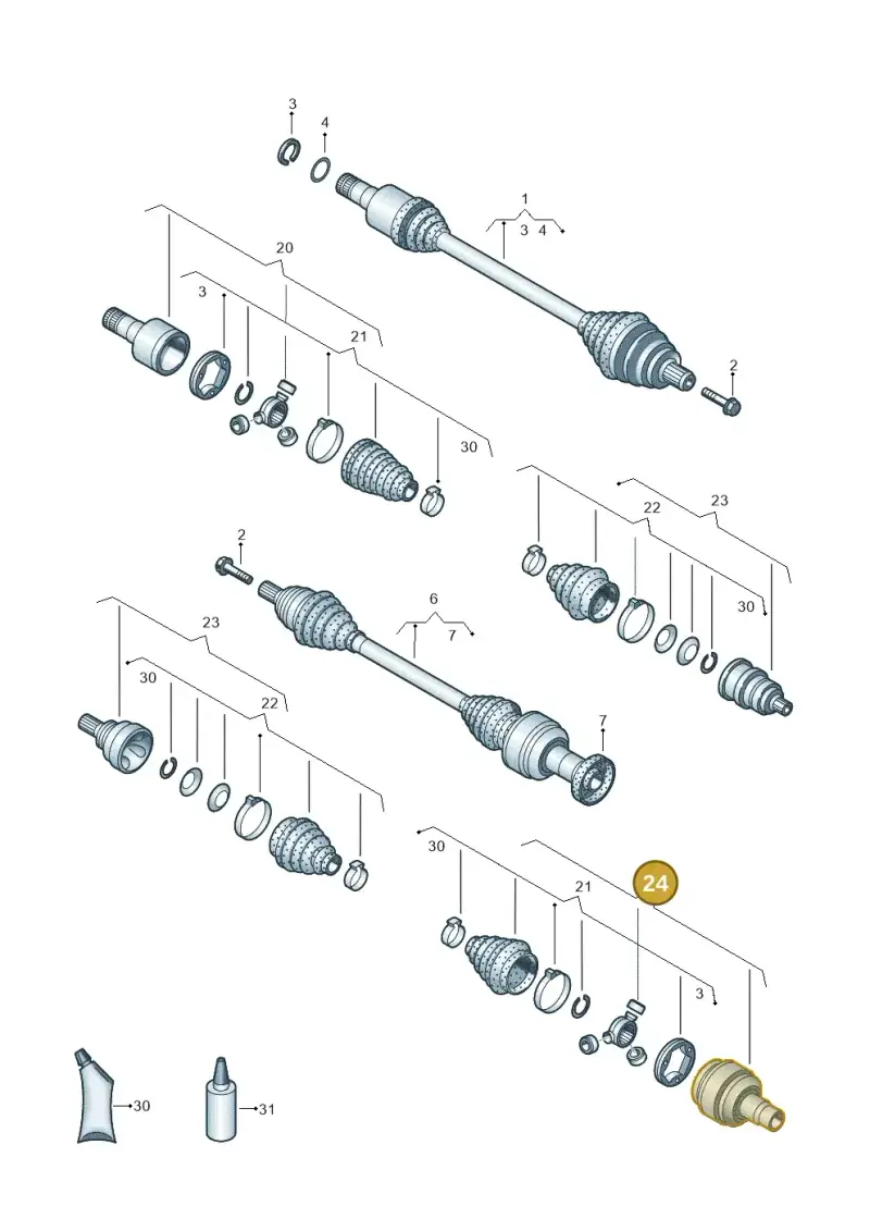 5N0498103CX — Volkswagen Tiguan 4Motion (2011-2018) diagram 719407660, position 24