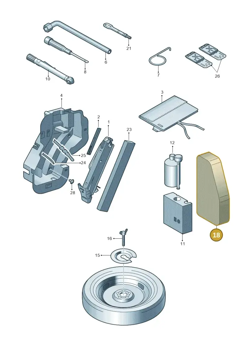 5N0601703 — Volkswagen Tiguan (2011-2018) diagram 634012000, position 18