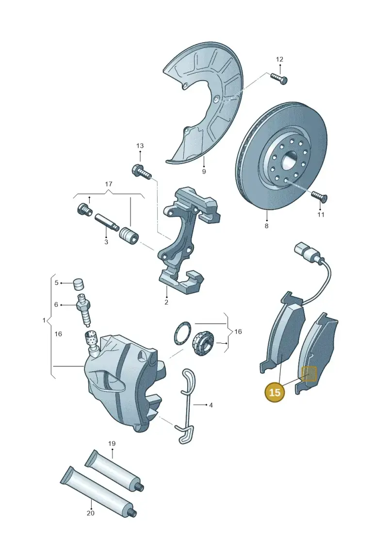 5N0698151B — Volkswagen New Passat (2011-2015) diagram 409615250, position 15
