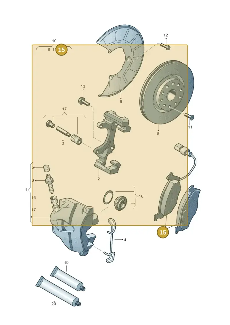 5N0698151B — Volkswagen Tiguan 4Motion (2011-2018) diagram 786615000, position 15