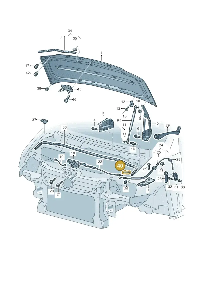 5N0823411 — Volkswagen Caddy panel van (2008-2010) diagram 409823100, position 40