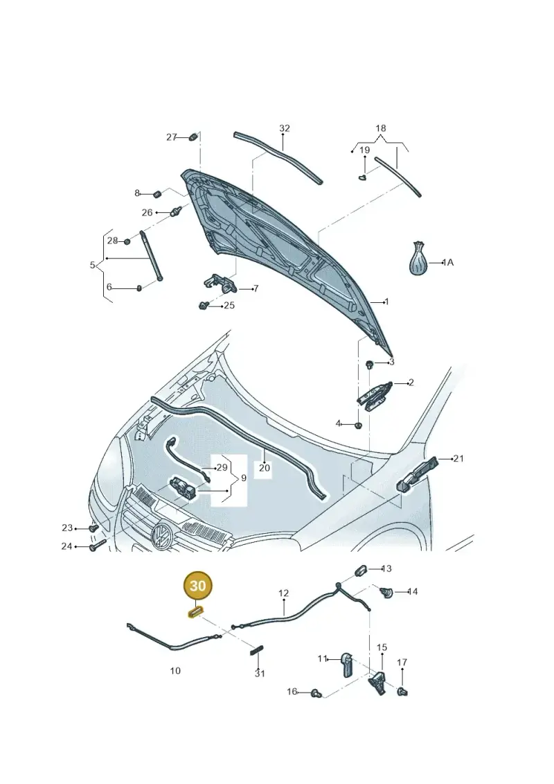 5N0823411 — Volkswagen Jetta variant (2009-2014) diagram 684823100, position 30