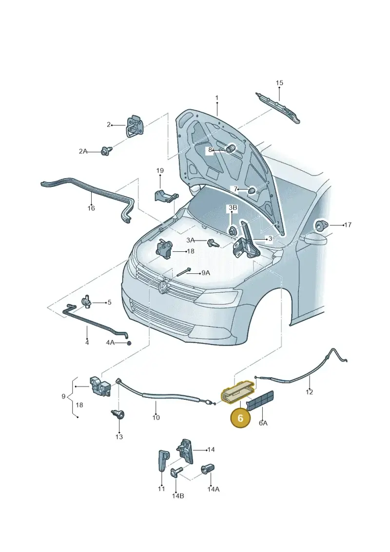 5N0823411A — Volkswagen Jetta 2.0 (2015-2015) diagram 692823100, position 6