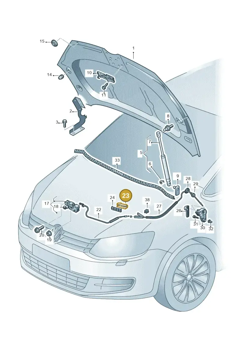 5N0823411A — Volkswagen Sharan BlueMotion (2015-2022) diagram 863823000, position 23