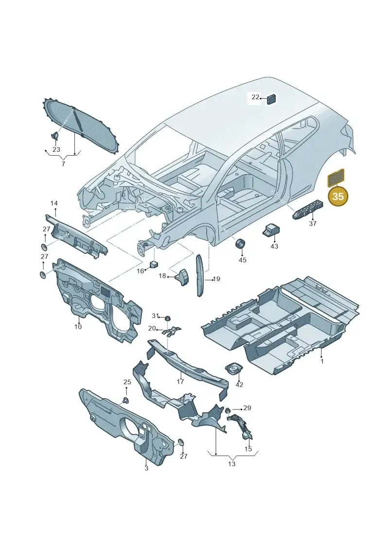 5N0864725 — Volkswagen Scirocco 2.0 (2008-2014) diagram 651863200, position 35