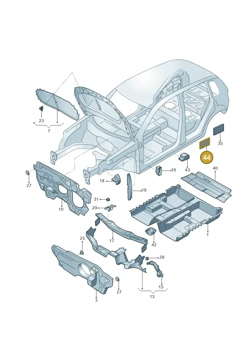5N0864725 — Volkswagen Tiguan (2009-2019) diagram 688863200, position 44
