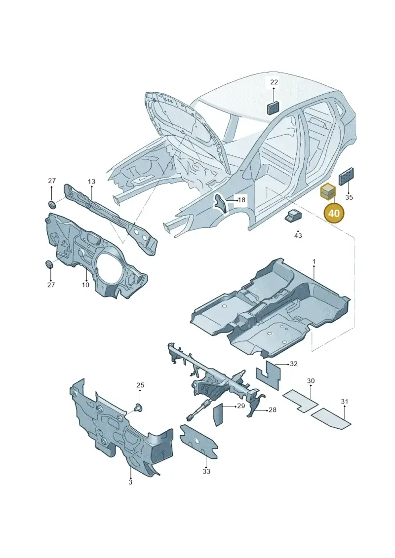 5N0864725 — Volkswagen New Polo (SVW) (2010-2019) diagram 713863200, position 40