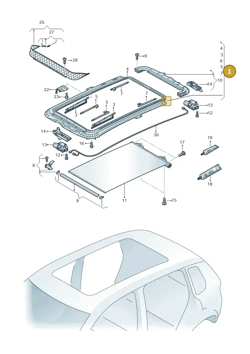 5N0877049E — Volkswagen Tiguan (2011-2018) diagram 634877100, position 1