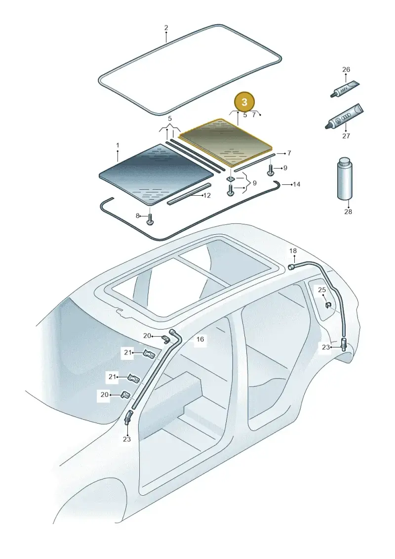 5N0877056B9B9 — Volkswagen Tiguan (2011-2018) diagram 634877000, position 3