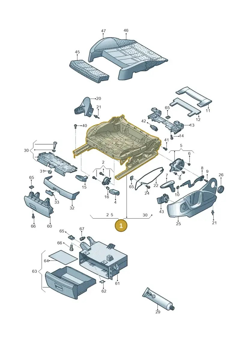 5N0881105AB — Audi Q3 (2014-2019) diagram 728881000, position 1