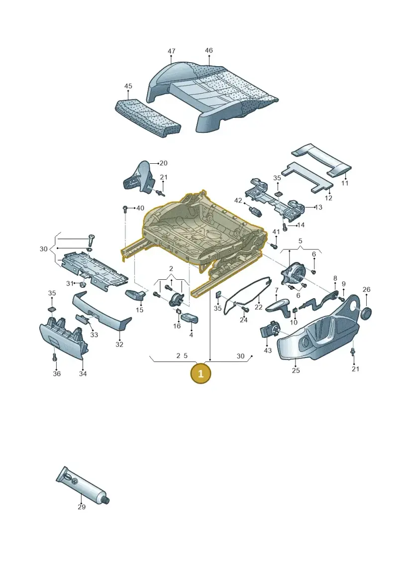 5N0881105AD — Audi RS Q3 (2013-2018) diagram 764881000, position 1