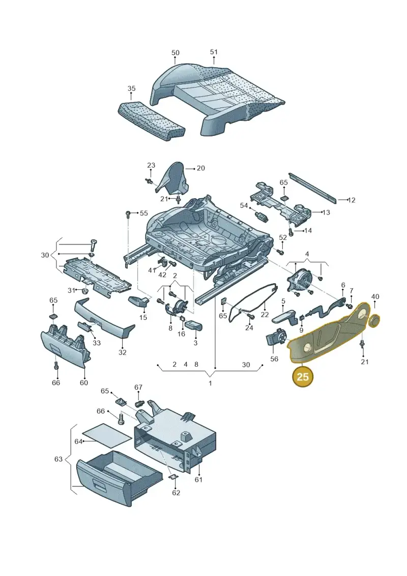 5N0881314RK38 — Audi Q5 qu. 2.0 TDI (2008-2012) diagram 647881000, position 25