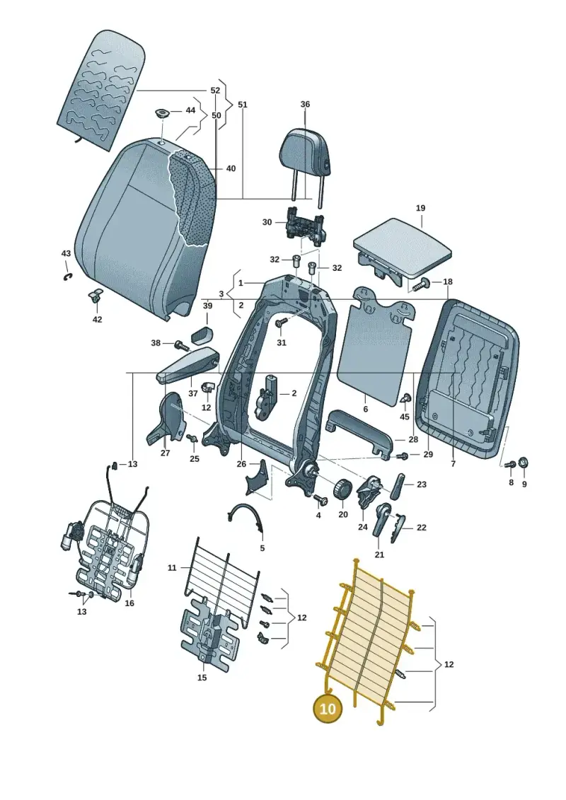 5N0881703 — Volkswagen Caddy Maxi Kombi (2020-2024) diagram 2ka881500, position 10