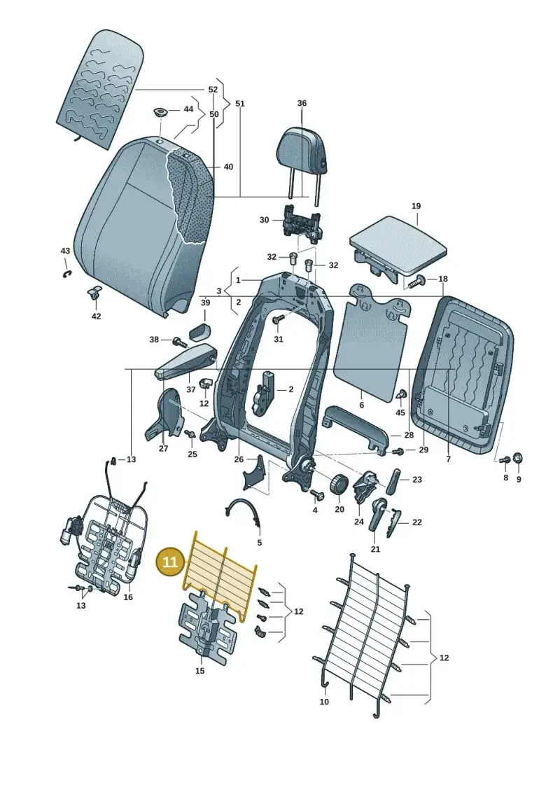 5N0881703A — Volkswagen Caddy Maxi Kombi (2020-2024) diagram 2ka881500, position 11