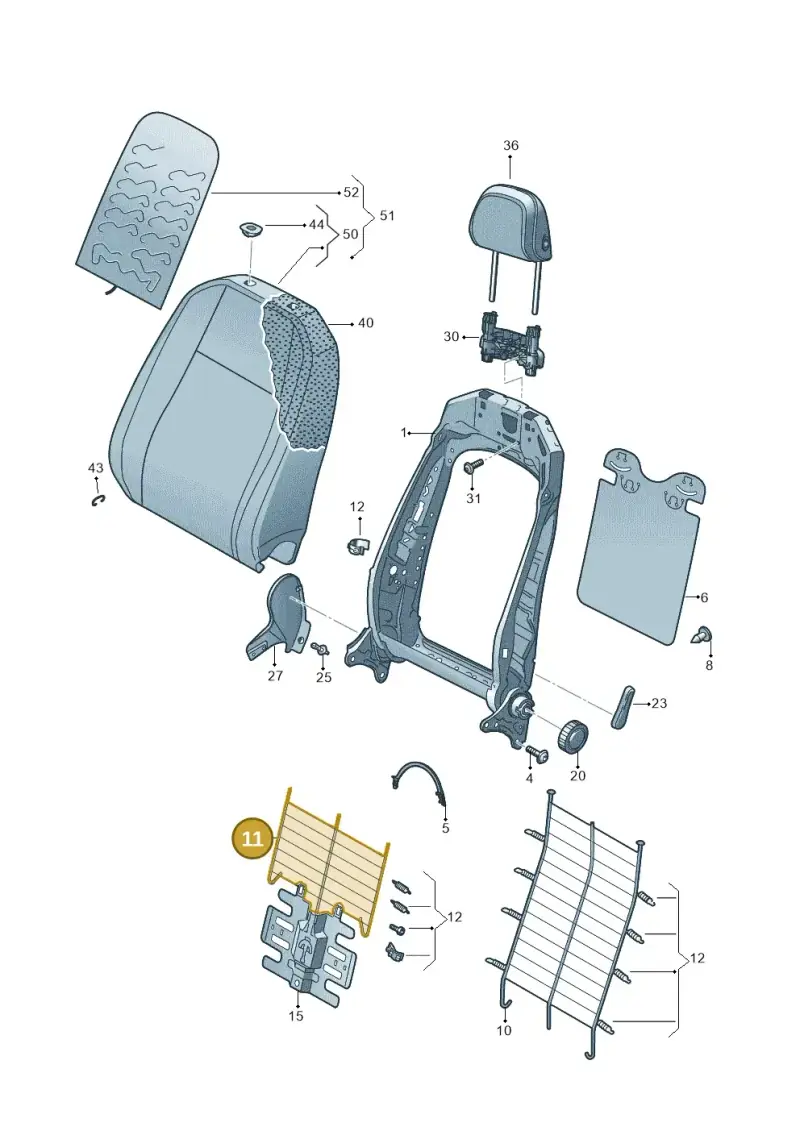 5N0881703A — Volkswagen Taigo (2021-2024) diagram 837881500, position 11
