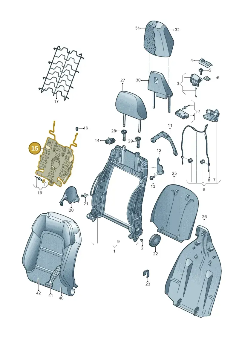 5N0881880G — Audi A3 Cab. 1.4 (2013-2016) diagram 778881500, position 15