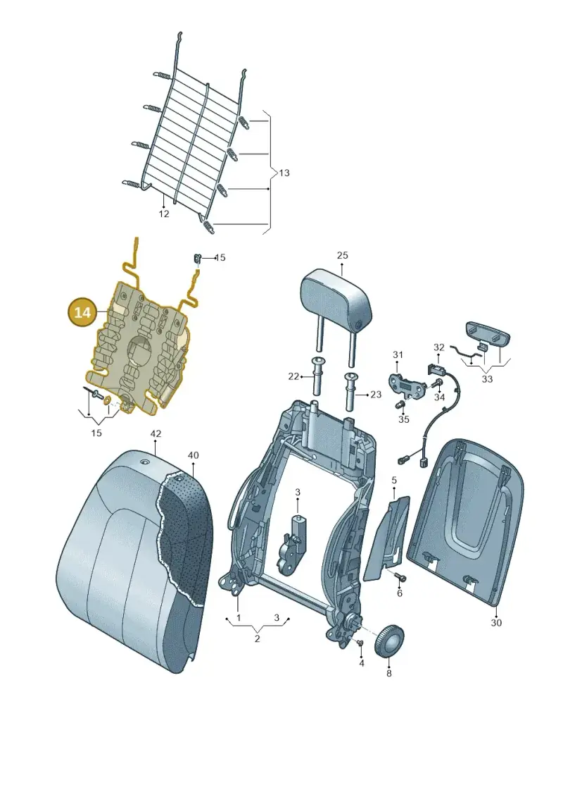 5N0881880G — Audi A7 Sportback (2014-2018) diagram 788881500, position 14