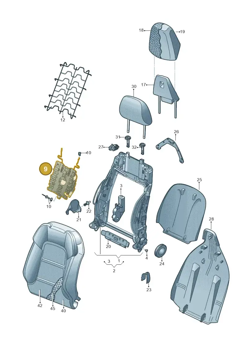 5N0881880G — Audi RS3 Limousine (2017-2020) diagram 858881500, position 9