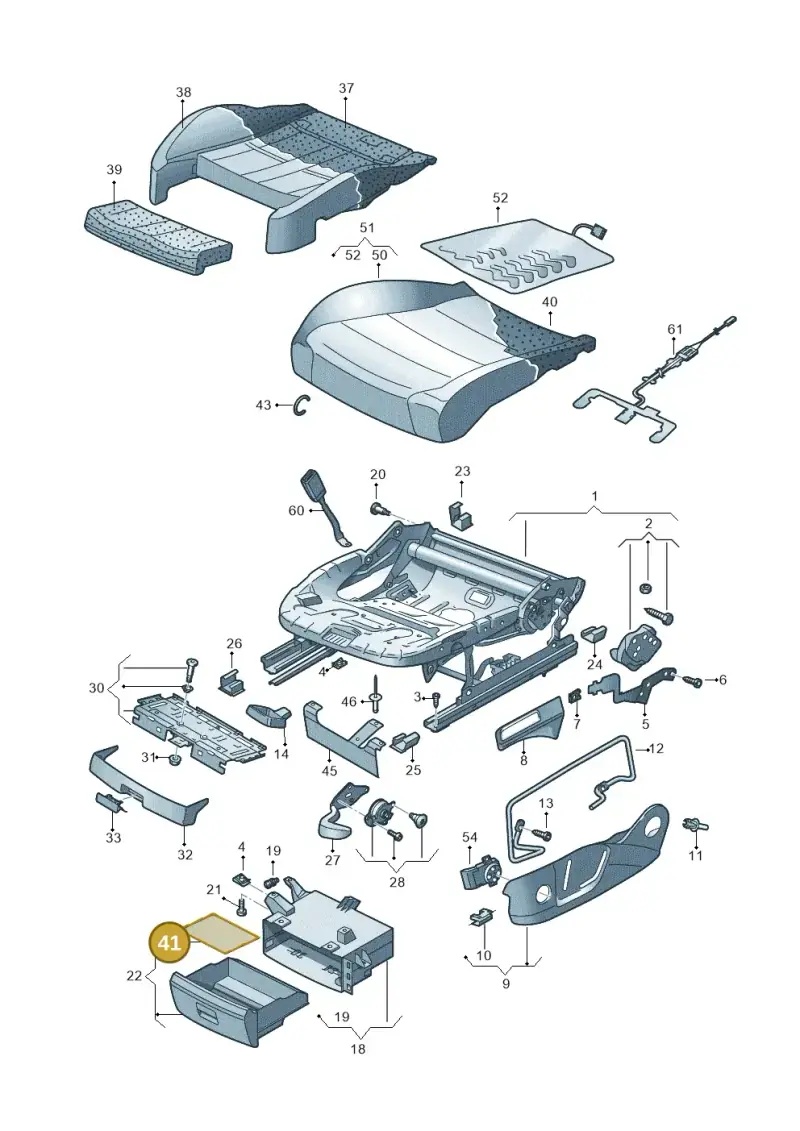 5N0881891 — Volkswagen Touran 2,0 BlueMotion (2015-2024) diagram 869881000, position 41