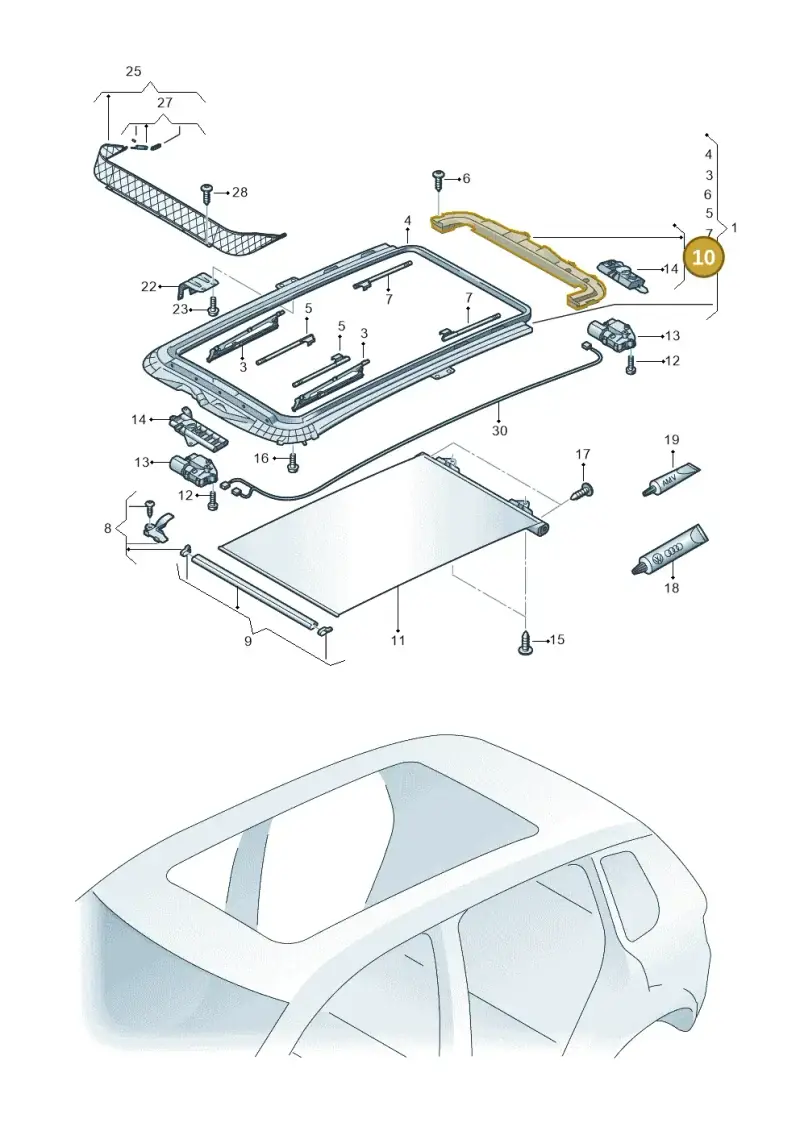 5N0898259A — Volkswagen Sharan BlueMotion (2015-2022) diagram 634877100, position 10