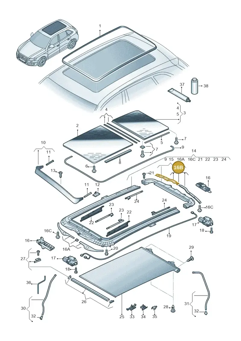 5N0898308 — Audi Q5 qu. 2.0 TDI (2012-2017) diagram 647877000, position 16B