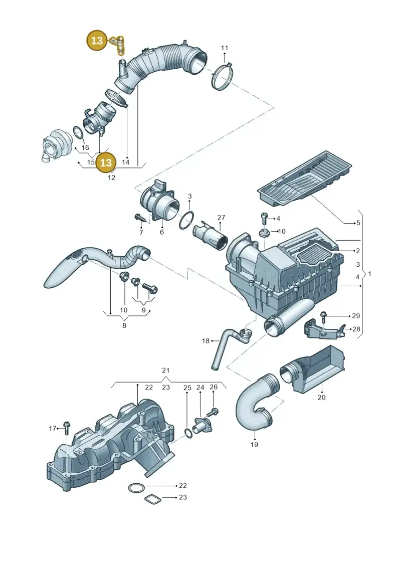 5N0906391 — Volkswagen Caddy kombi (2015-2020) diagram 694129050, position 13