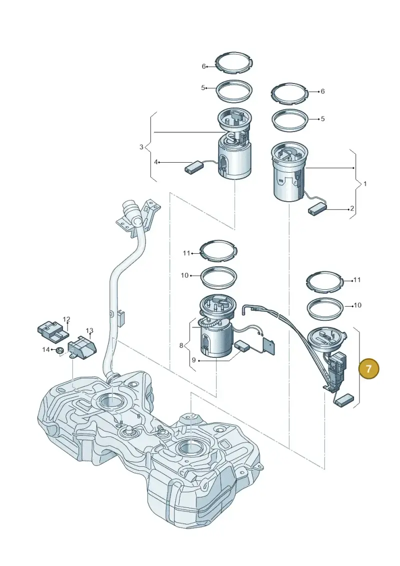 5N0919673AB — Audi Q3 (2014-2019) diagram 728919300, position 7