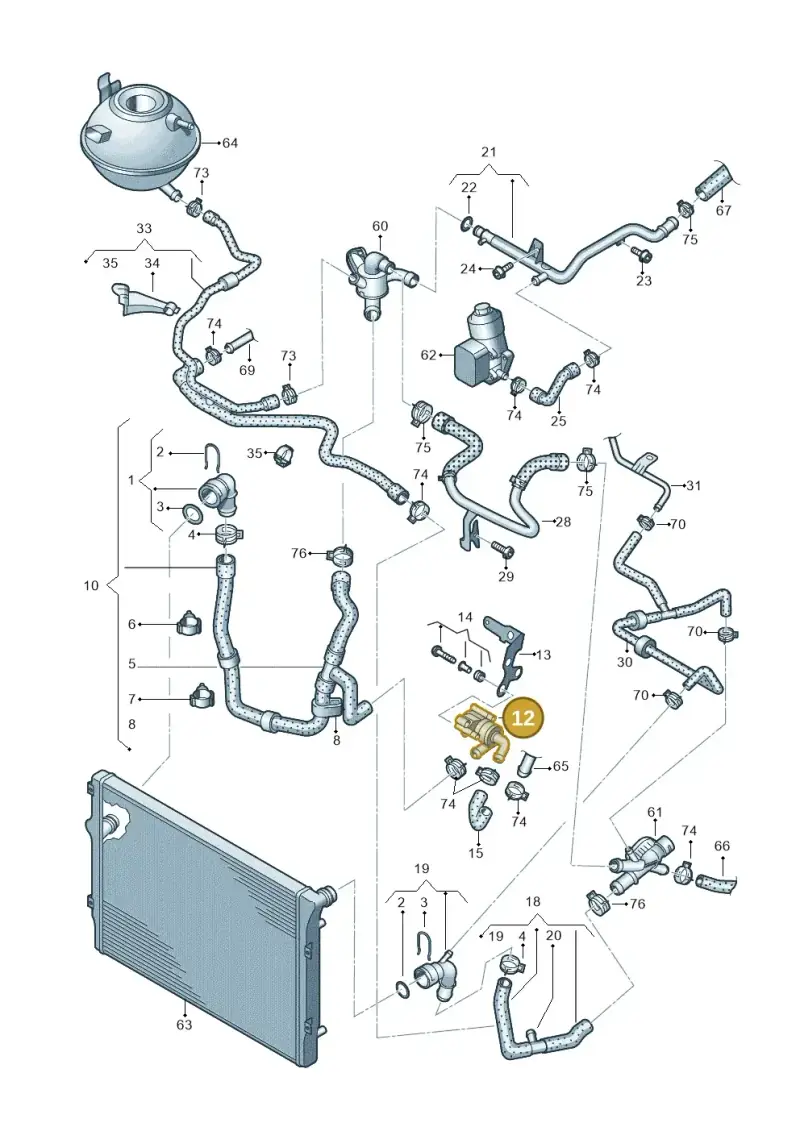 5N0965561A — Volkswagen Sharan Blue Motion (2010-2015) diagram 689121500, position 12