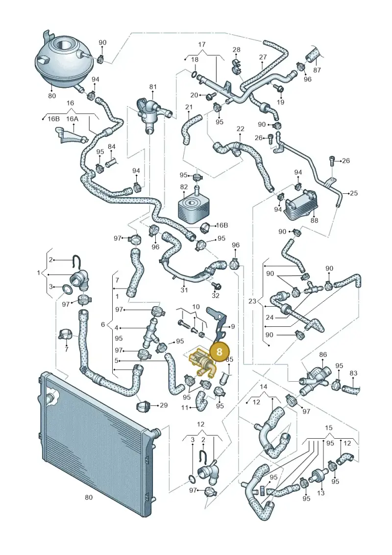 5N0965561A — Volkswagen Tiguan 4Motion (2011-2018) diagram 719121600, position 8