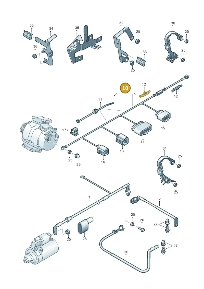 5N0971349AR — Volkswagen Tiguan (2011-2018) diagram 634971010, position 10