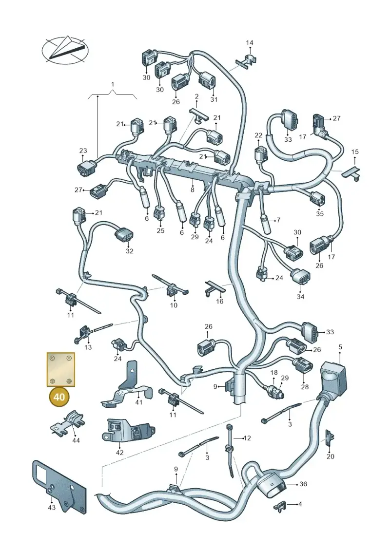 5N0971461 — Volkswagen Tiguan 2.0 4Motion (2016-2024) diagram 793971200, position 40