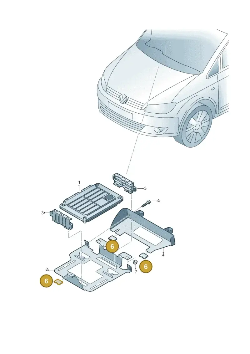 5N0971739 — Volkswagen Caddy Maxi Kombi (2010-2015) diagram 690906200, position 6