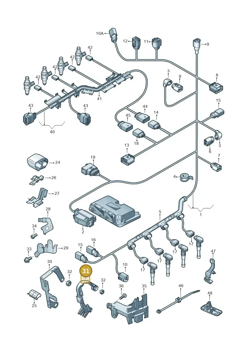 5N0971858 — Volkswagen Tiguan 4Motion (2011-2018) diagram 634971120, position 31