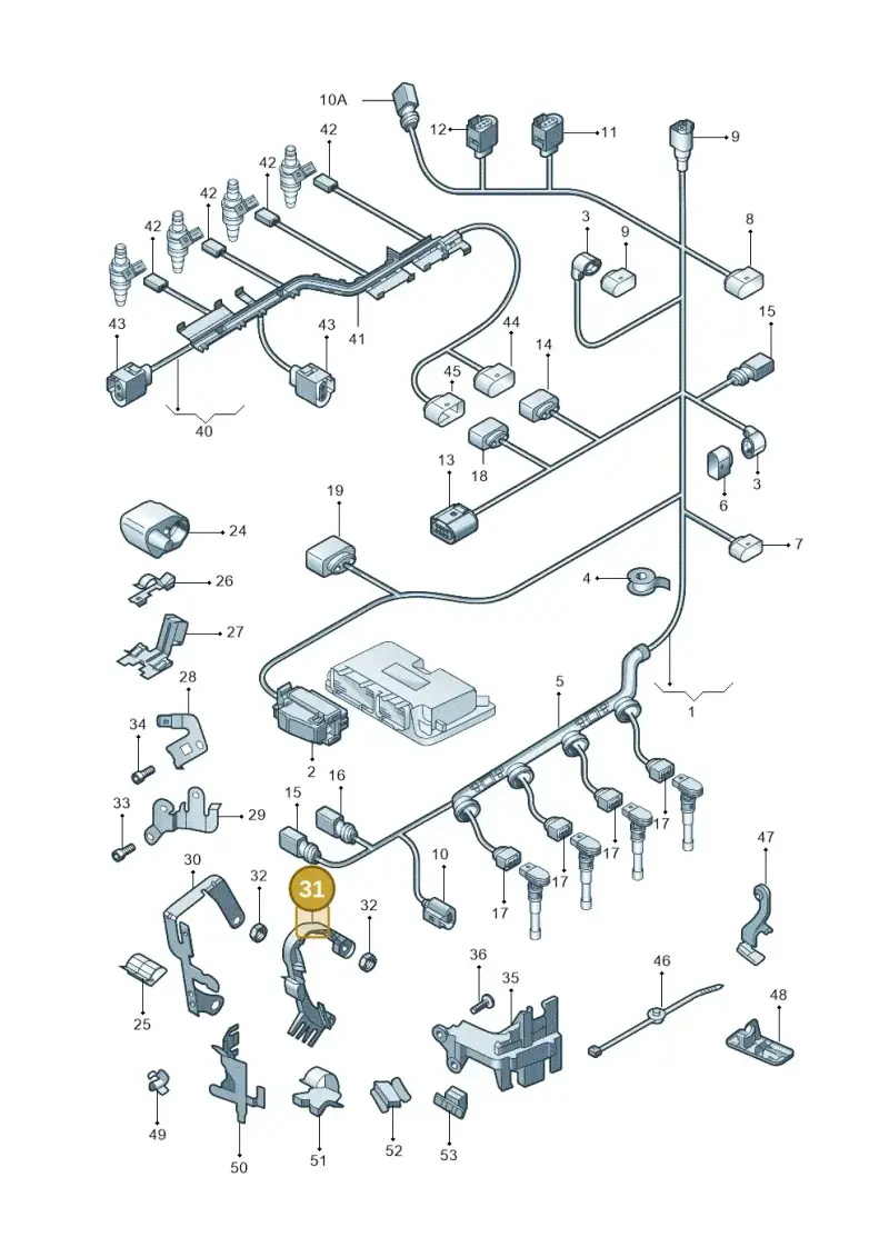 5N0971858A — Volkswagen Tiguan (2009-2019) diagram 688971120, position 31