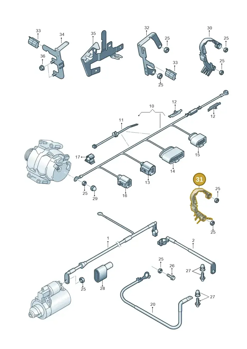 5N0971858A — Volkswagen Tiguan 4Motion (2011-2018) diagram 634971010, position 31