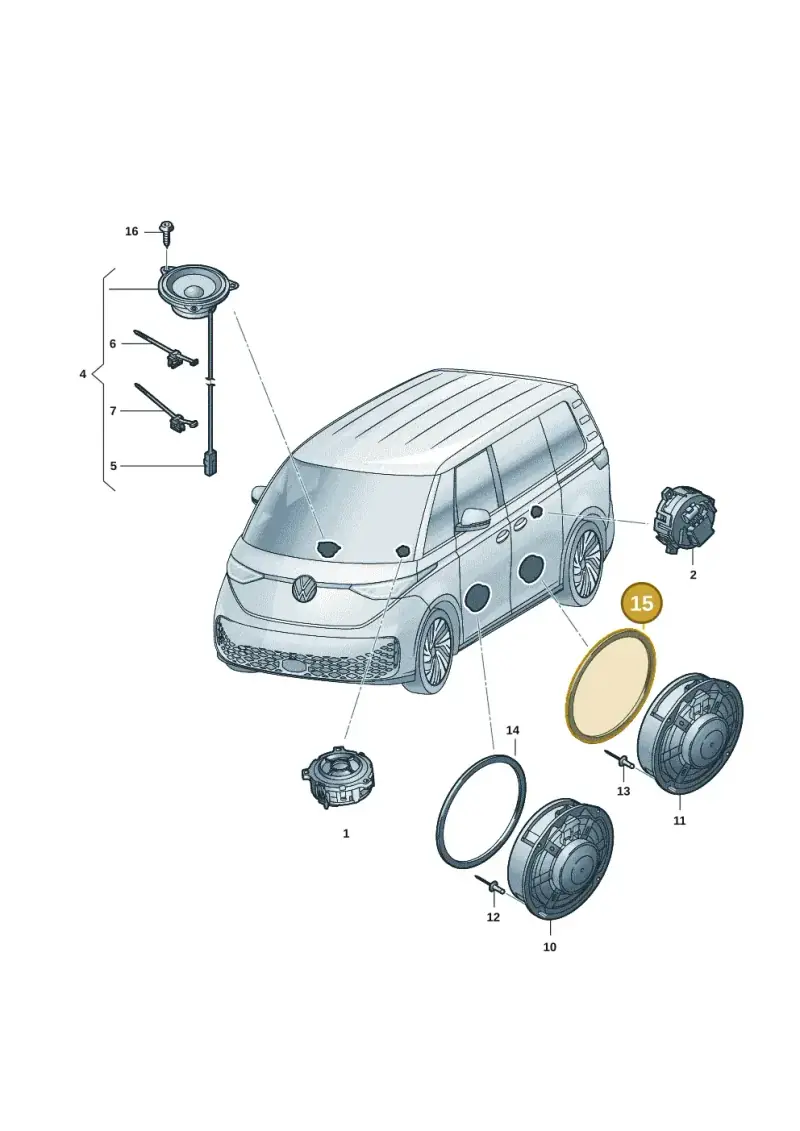 5NA035453A — Volkswagen ID.Buzz (2022-) diagram 15a035350, position 15