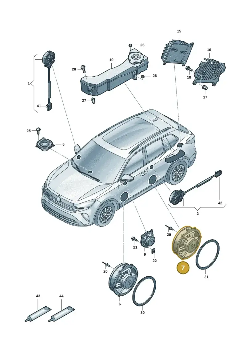 5NA035453A — Volkswagen Tiguan 2.0 (2023-) diagram 57x035350, position 7