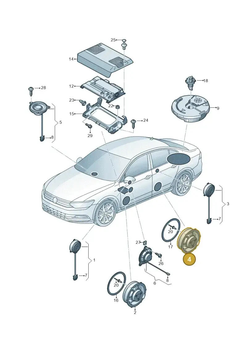 5NA035453A — Volkswagen Passat saloon (2014-2024) diagram 793035350, position 4