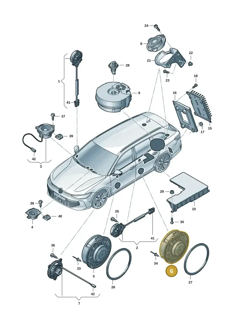 5NA035453A — Volkswagen Passat estate (2023-) diagram 3j0035350, position 6