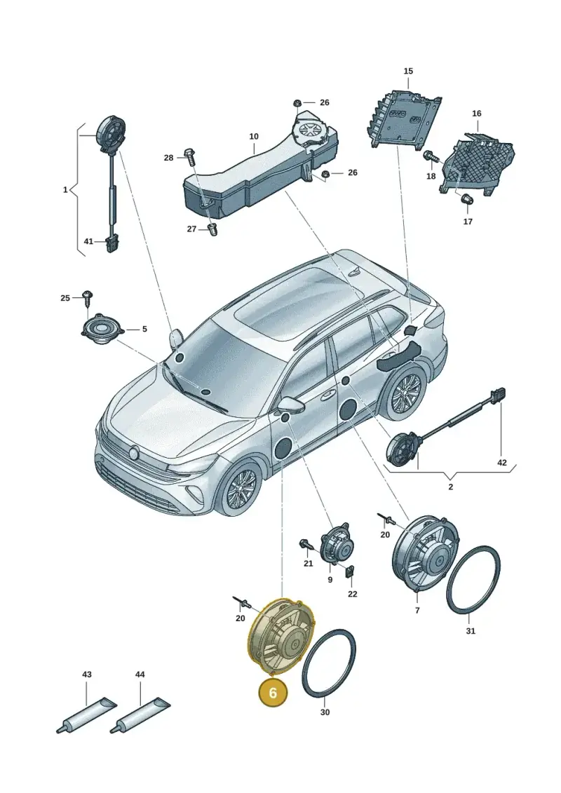 5NA035454A — Volkswagen Tiguan 2.0 (2023-) diagram 57x035350, position 6
