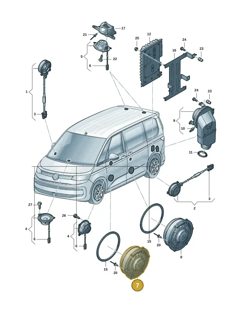 5NA035454A — Volkswagen Multivan (2021-) diagram 7t0035350, position 7