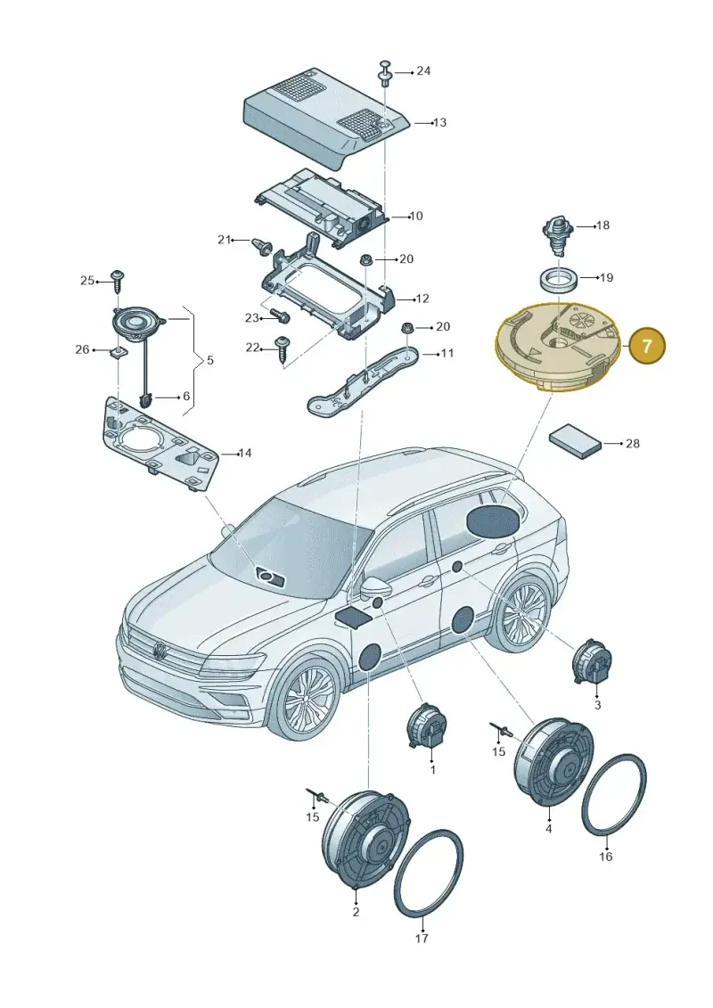 5NA035621D — Volkswagen Tiguan 2.0 4Motion (2016-2024) diagram 884035350, position 7