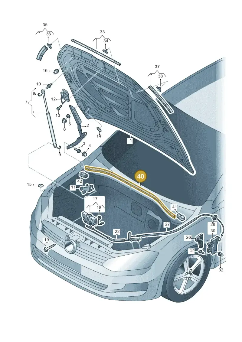5NA823723 — Volkswagen Golf 2.0 (2016-2020) diagram 746823000, position 40