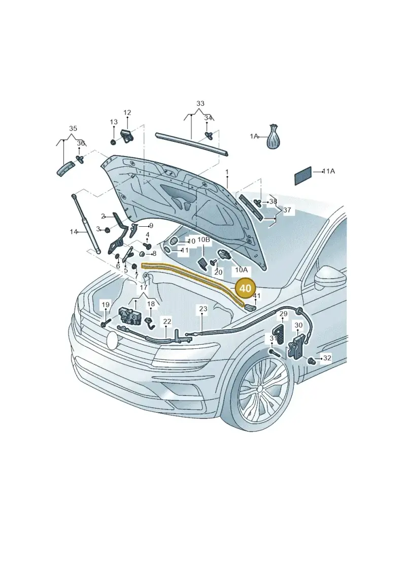 5NA823723 — Volkswagen Tiguan 2.0 4Motion (2017-2024) diagram 833823000, position 40