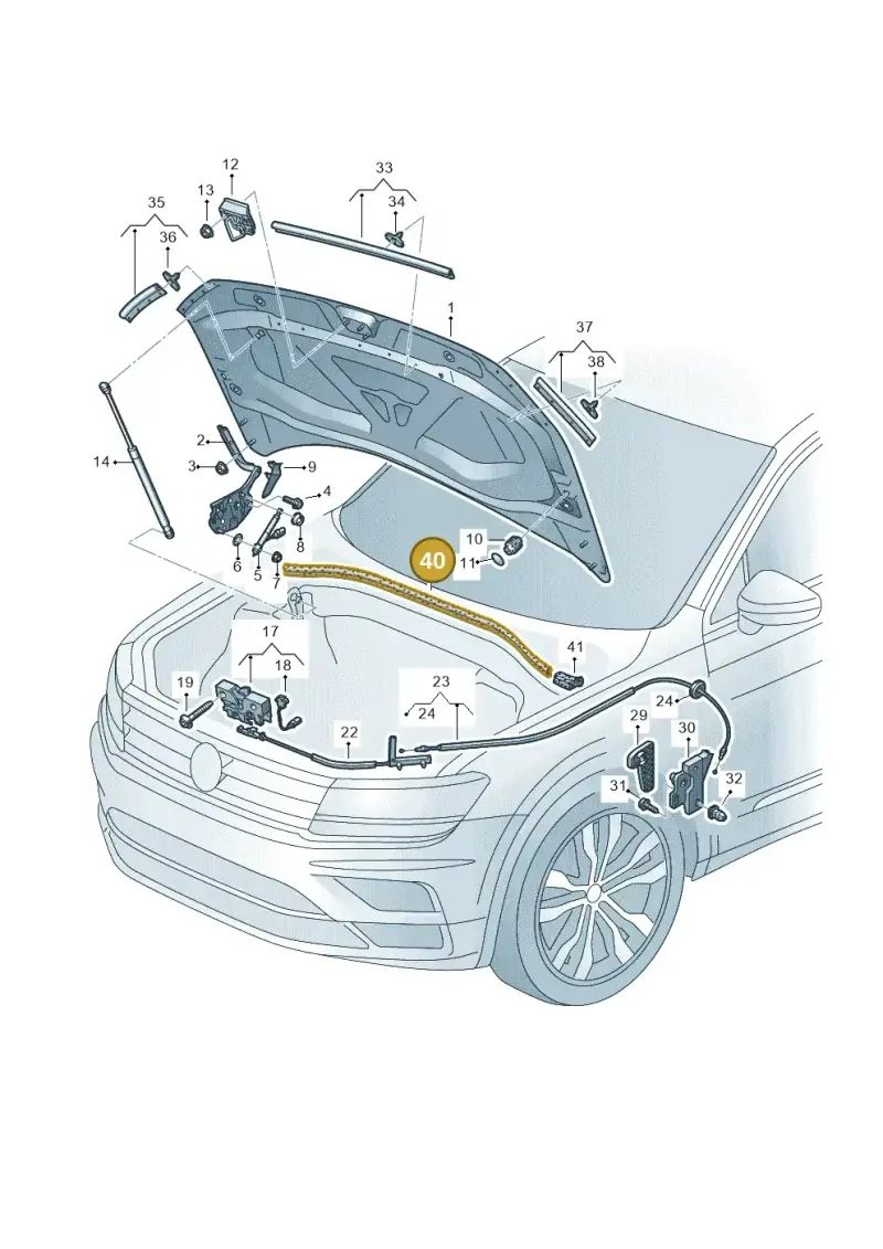 5NA823723 — Volkswagen Tiguan 2.0 4Motion (2016-2024) diagram 884823000, position 40
