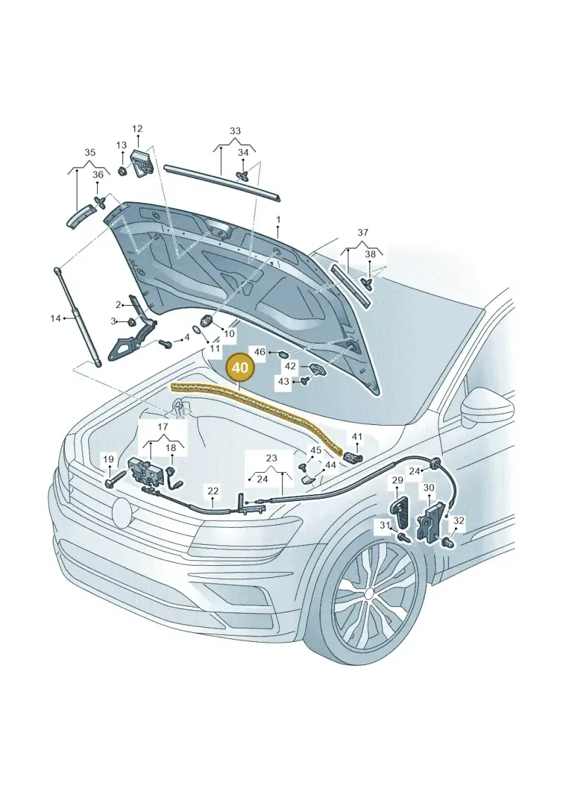 5NA823723 — Volkswagen Tiguan 2.0 4Motion (2016-2024) diagram 884823010, position 40