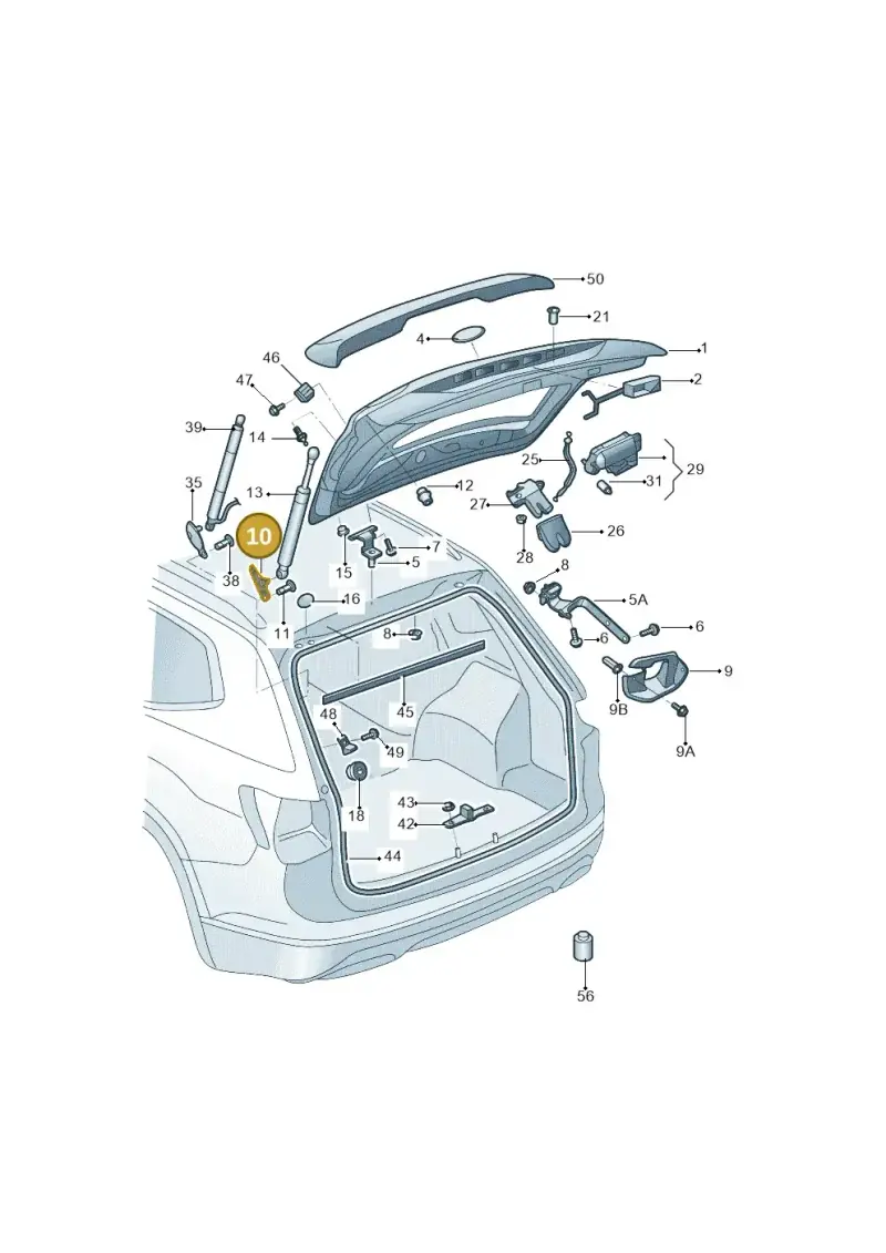 5NA827435A — Volkswagen Tiguan (2016-2023) diagram 808827000, position 10